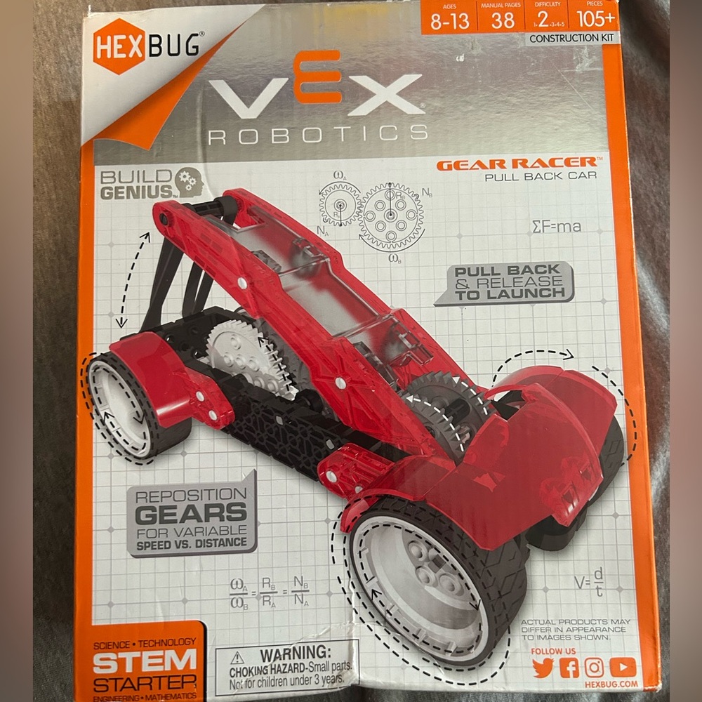 Hex Bug VEX Robotics Single Gear Racer by HEXBUG, STEM, 105+ Pieces Build Genius